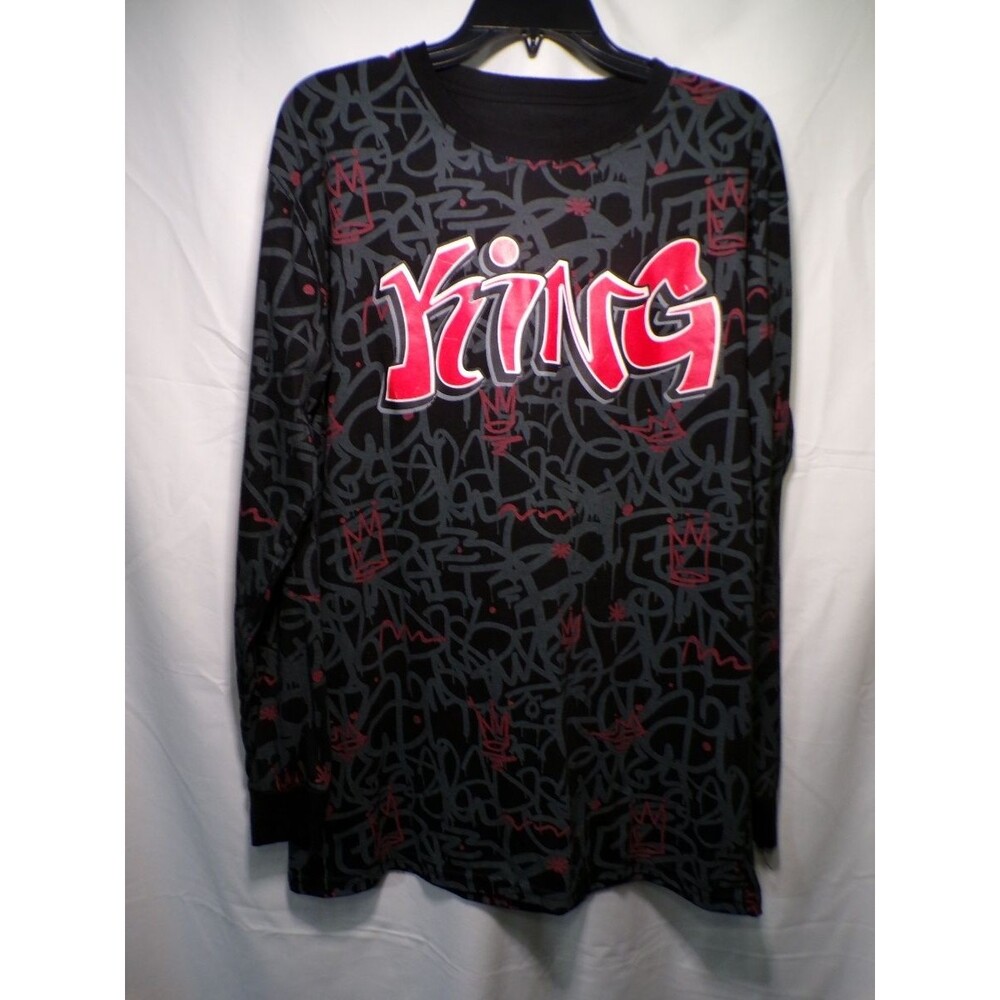 Hustle OG Men's Large Long Sleeve YUNG Graphic T Shirt Black Graffiti